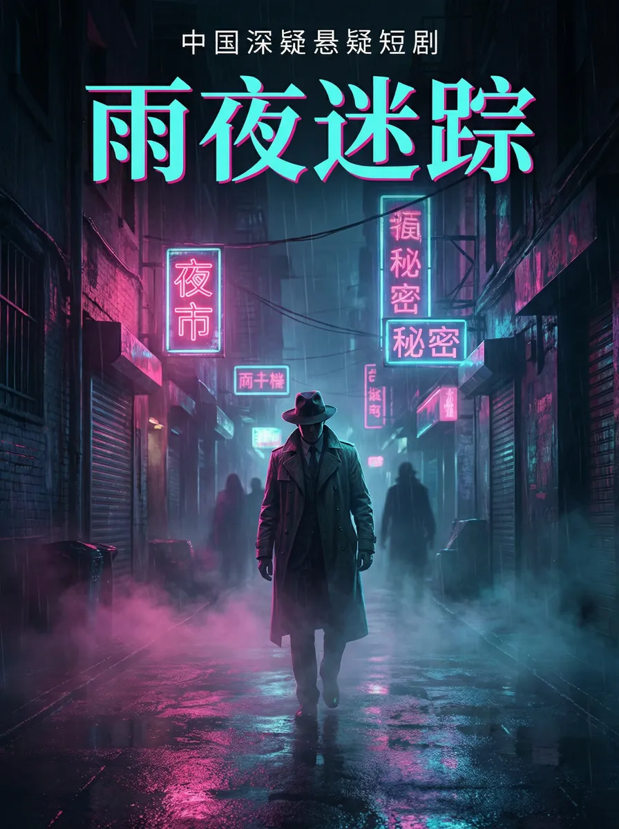 定格动画制作视频 悬疑追踪短剧 - 雨夜迷踪海报