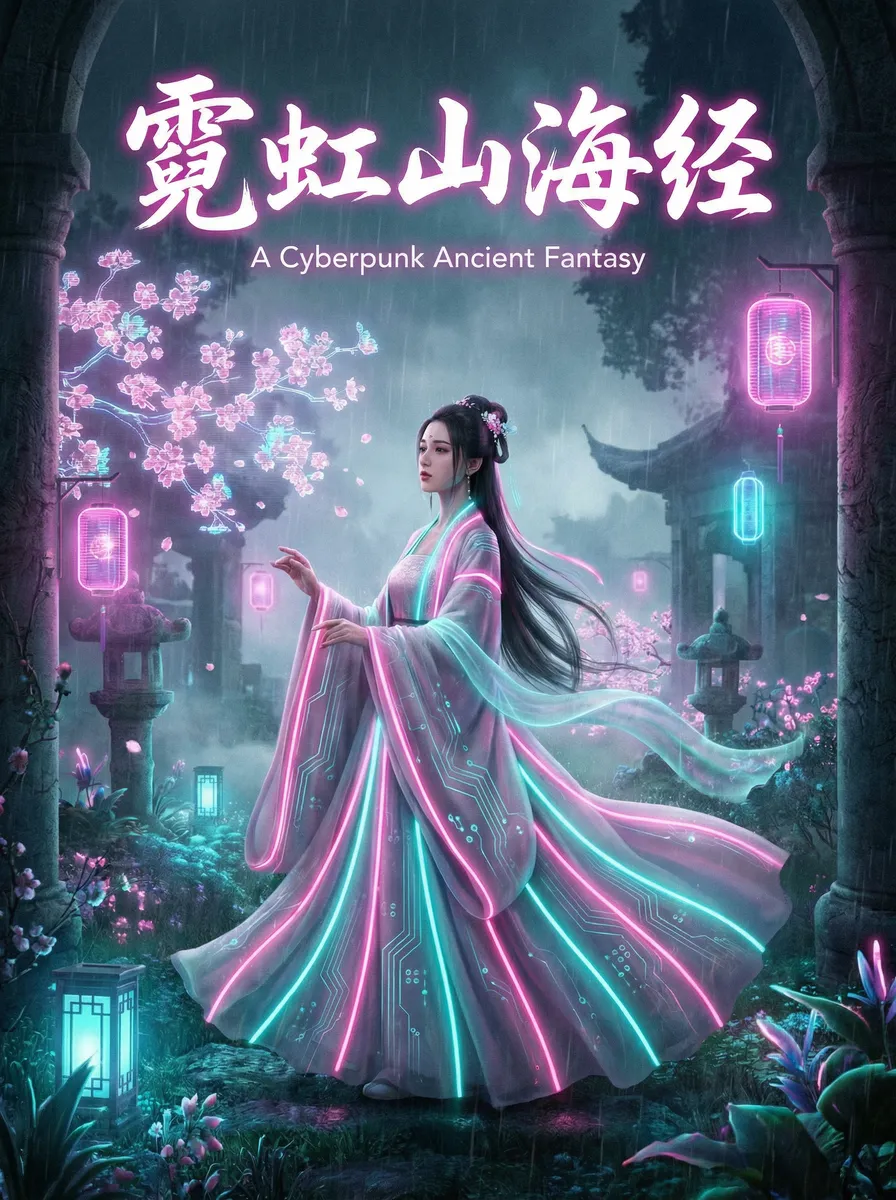 定格动画制作视频 古风奇缘短剧 - 霓虹山海经海报